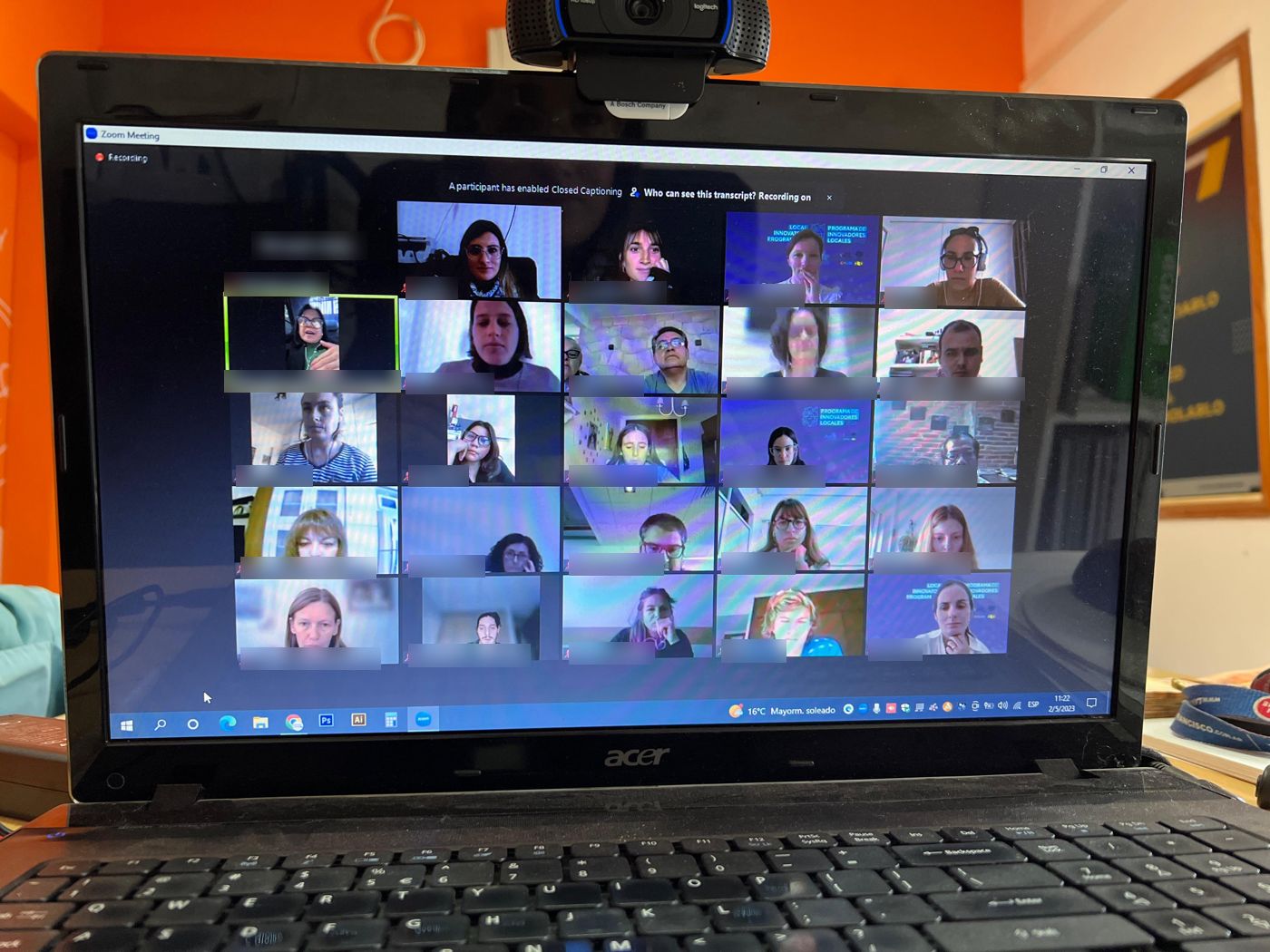 Participantes de Latinoamérica en una capacitación online